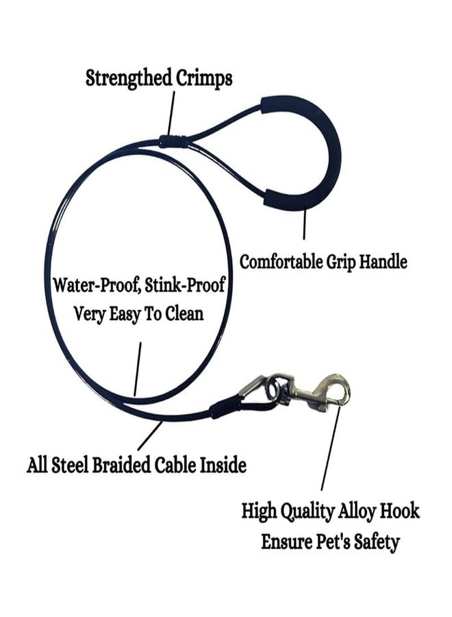 KittuPet Dog Tie Out Cable For Large Dogs-5 Ft Heavy Duty Tether For Outside Dog Runner-Durable, Chew-Proof, Dog Lead For Yard, Camping, And Training,?18 cm,Multicolor - Image 4